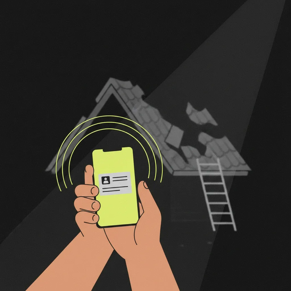 Owner's phone shows inspection time and full call summary.